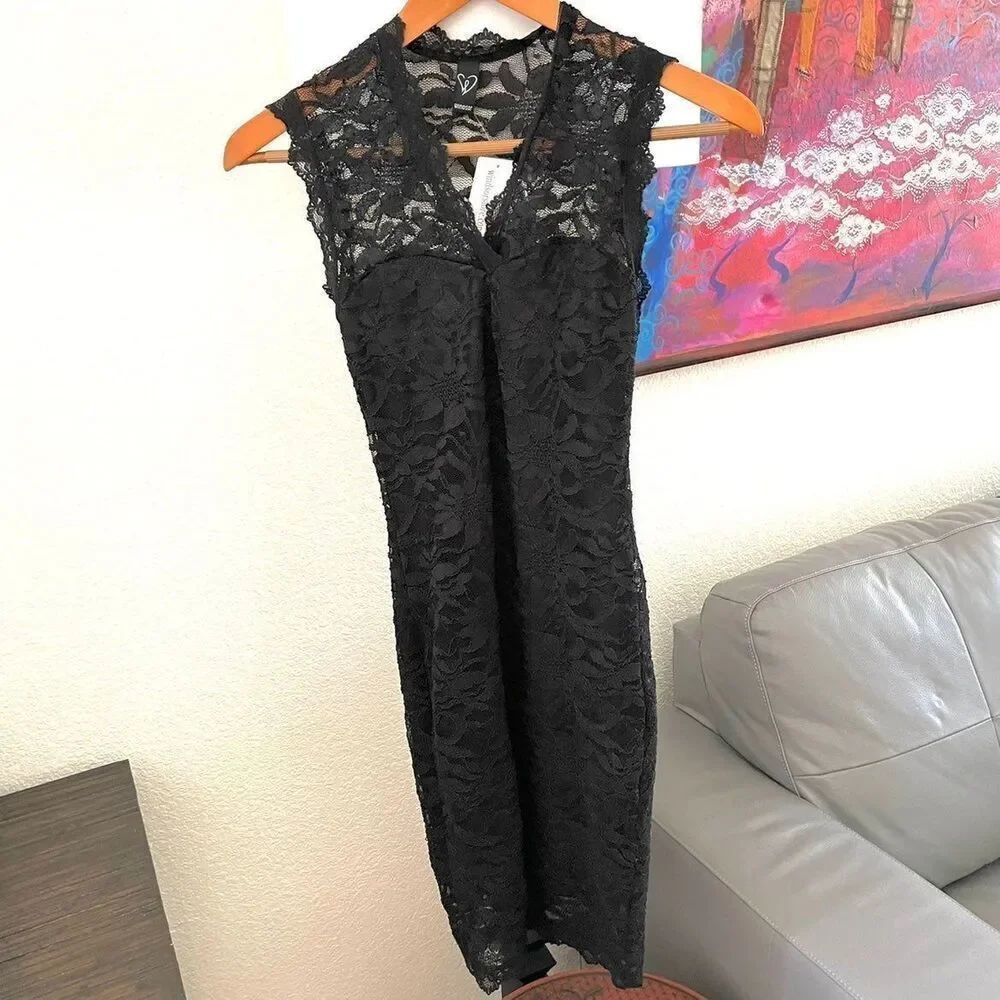 Windsor black fitted lace dress